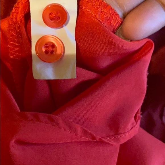 GAP red double pocket long sleeve button down top size small - Picture 4 of 9